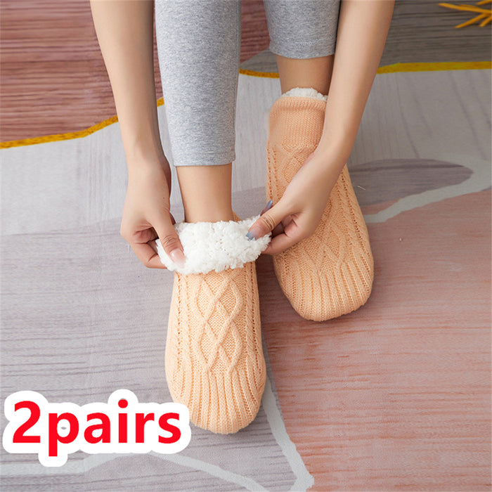 Winter Woolen Socks Women Thicken Warm Home Bedroom Socks Slippers Men Non-slip Foot Warmer Snow Socks Calcetines Mujer