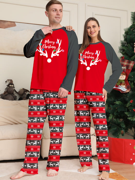 Deer Head Printed Christmas Parent-child Suit