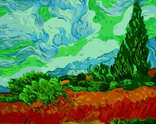 Las mejores imágenes DIY pintura al óleo Digital pintura por números Navidad cumpleaños regalo único Van gogh cielo estrellado del río Ródano