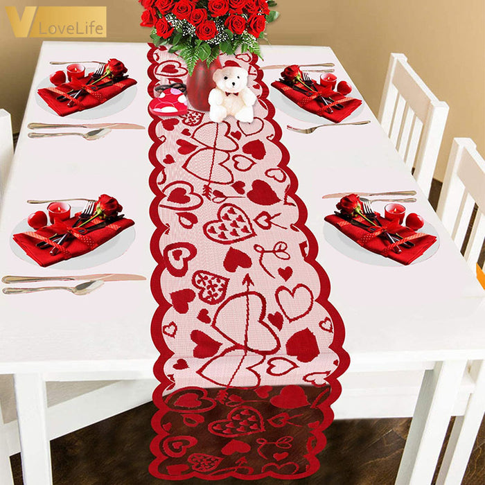 Valentine's Day Table Runner Cupid's Arrow Tablecloth
