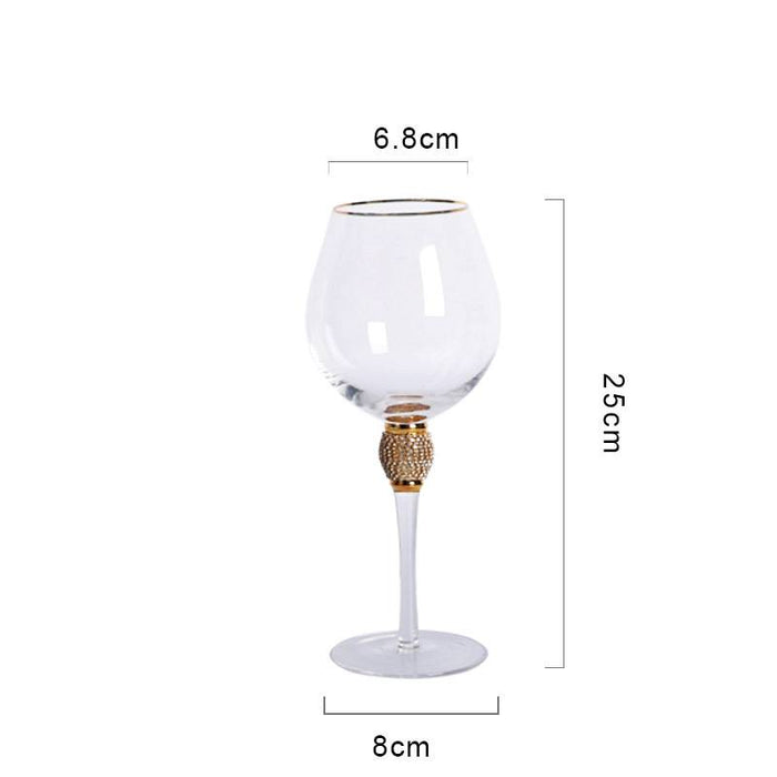 Champagne goblet with diamond wine vessel