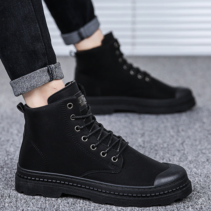 High-top short boots casual leather boots