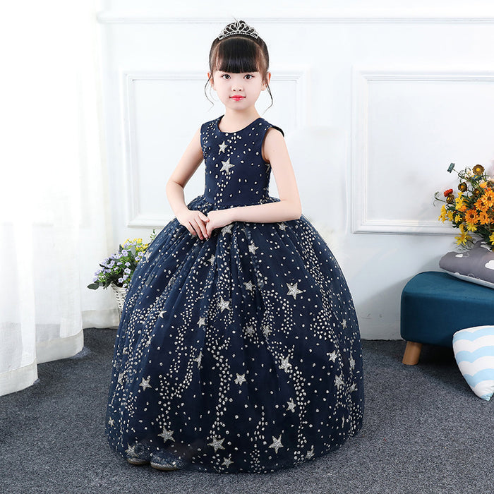 Blue Starry Girl Princess Dress