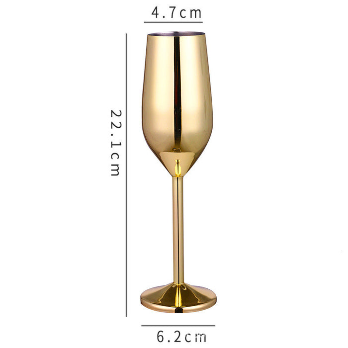 Verre à champagne et coupe à vin rouge en acier inoxydable