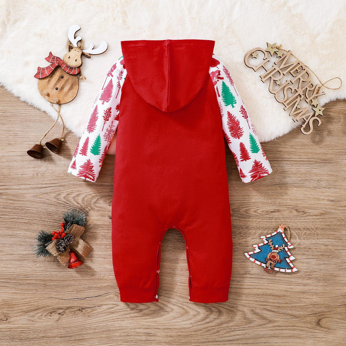 Ropa para niños Navidad Nueva ropa de escalada larga de una pieza con capucha de manga larga para niños