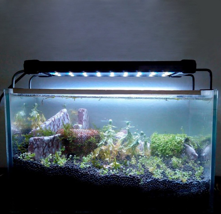 Lâmpada de iluminação led para aquário, luz led para aquário de peixes de água doce, suprimentos para animais de estimação