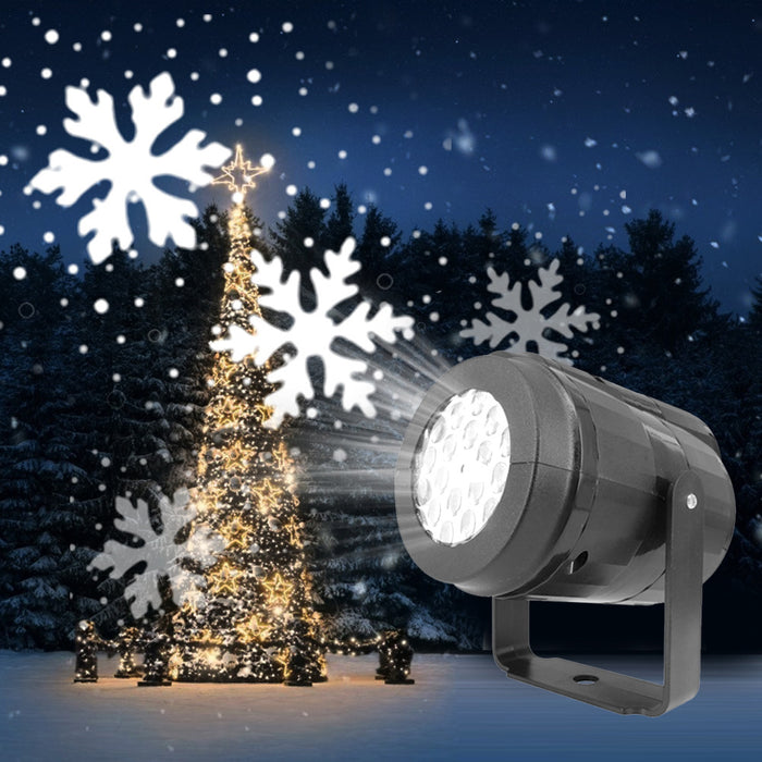 2023 Lumières de fête de Noël Projecteur de flocon de neige Lumière de scène LED Rotative Motif de Noël Éclairage de vacances en plein air Jardin Décor de Noël