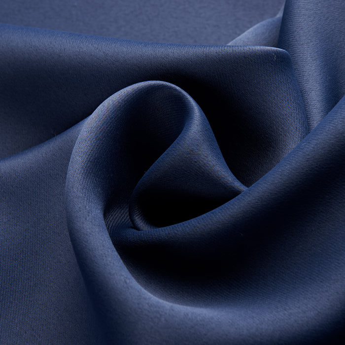Cortinas impressas em tecido blackout azul escuro para quarto