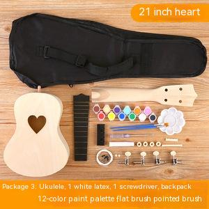 Kit de material feito à mão para guitarra pequena DIY Ukulele pintado