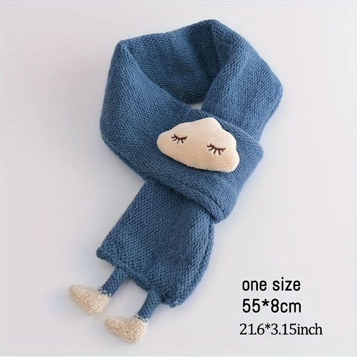 Children's Scarf, Girls Warm Knitted Scarf, Cute Cloud Neck Scarf For Autumn And Winter Kids Scarf Soft Warm Knit Neck Warmer Winter Classic Scarf For Boys Girls