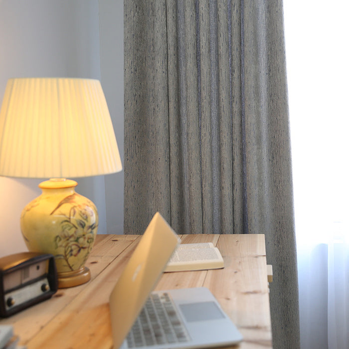 Tela de cortina de algodón gruesa simple moderna de color sólido