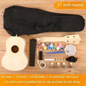 Kit de material feito à mão para guitarra pequena DIY Ukulele pintado