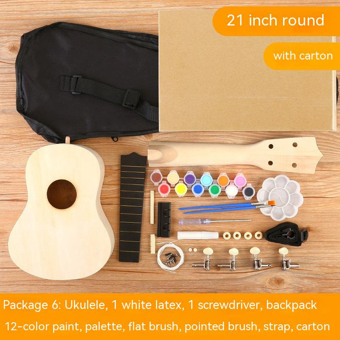 Kit materiale fatto a mano per chitarra piccola fai da te ukulele dipinto