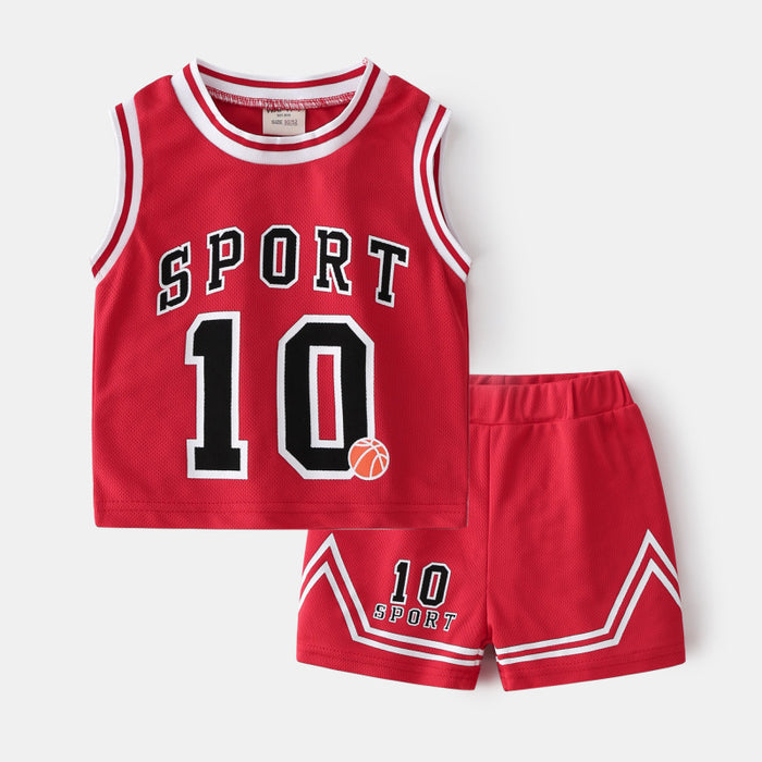 Vêtements de basket-ball pour enfants, costumes, gilet pour bébé, sweat-shirt pour garçons, deux pièces, Style d'été, tendance