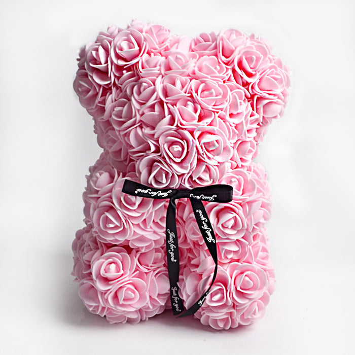 Regalo del Día de San Valentín Oso Rosa Flor Eterna Oso de Peluche Rosa Oso de Espuma PE 25 cm Día de San Valentín