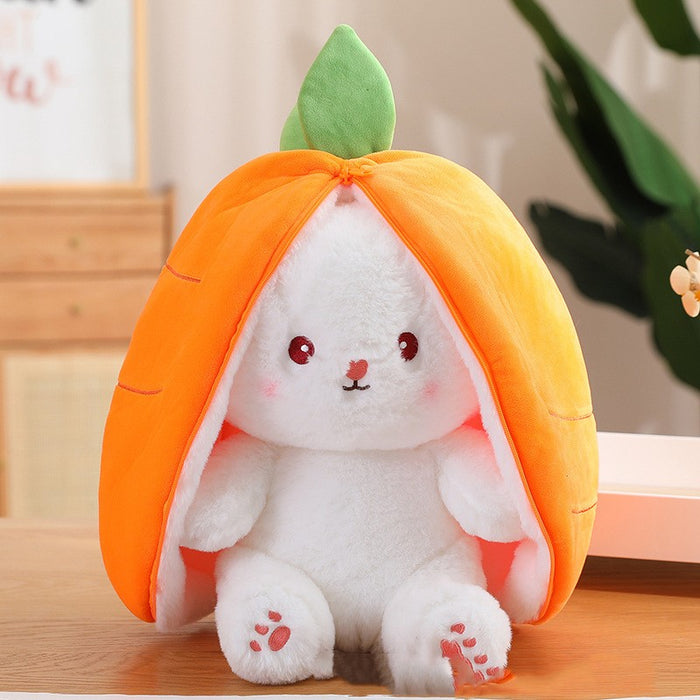 Wanghong Cute Transforms Into Strawberry Rabbit Doll Plush Toy