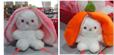 Wanghong Cute se transforma en un muñeco de peluche de conejo de fresa