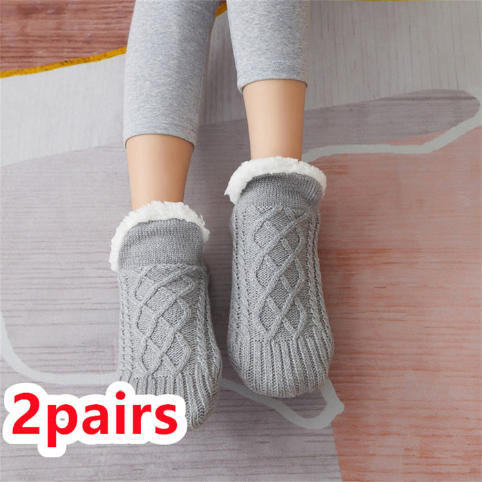 Winter Woolen Socks Women Thicken Warm Home Bedroom Socks Slippers Men Non-slip Foot Warmer Snow Socks Calcetines Mujer