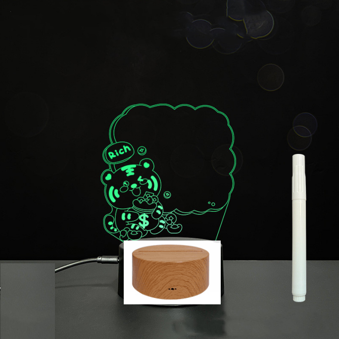 Tablero de acrílico 3D Tablero de mensajes de escritura a mano Luz LED