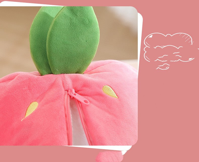 Wanghong Cute Transforms Into Strawberry Rabbit Doll Plush Toy