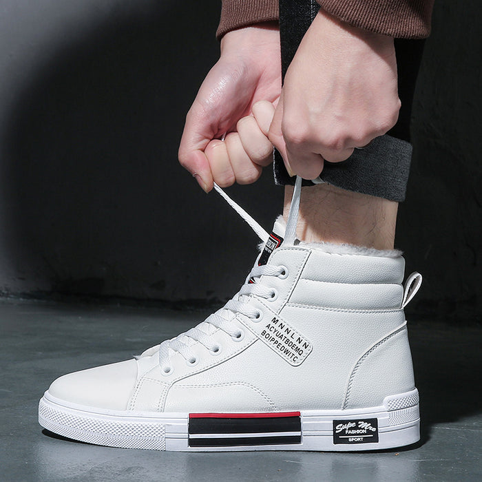 Casual Student Male Warm Cotton Shoes High-top Sneakers