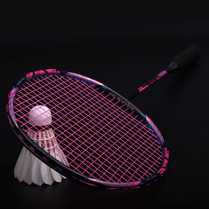 Offensive Badminton Racket With Secondary Reinforcement Of 32 Pounds Of Carbon Fiber