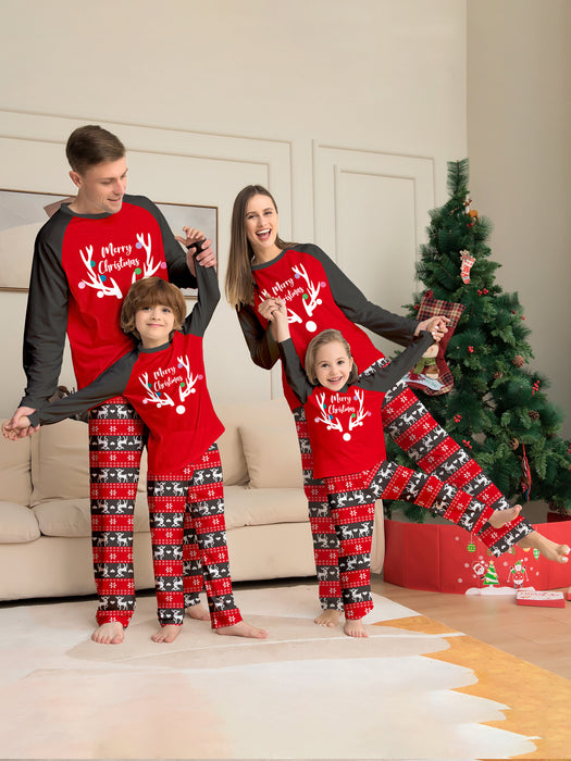 Deer Head Printed Christmas Parent-child Suit