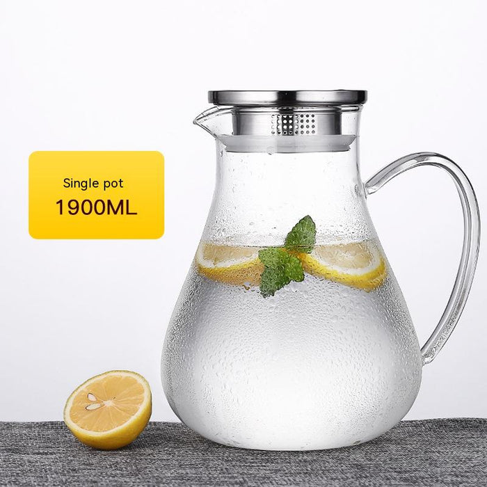 Glass Cold Water Bottle Large Capacity Teapot Refrigerator Set