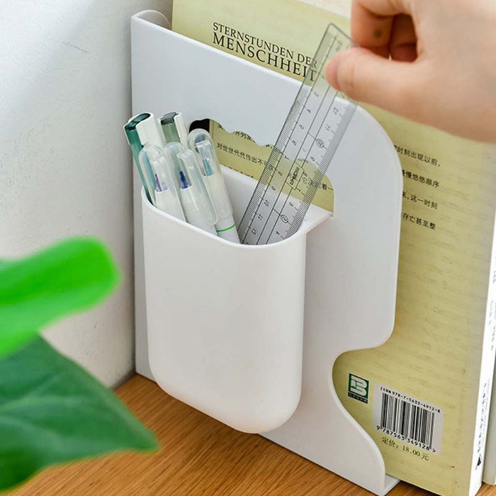 Fermalibri a scomparsa per scaffali Supporto per libri Scaffale regolabile con portapenne Organizzatore da scrivania Accessori per ufficio