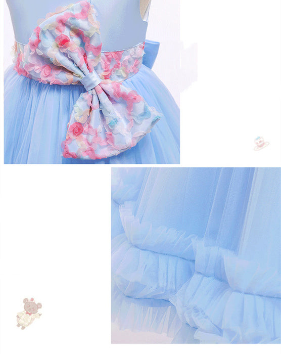 Robe de princesse fille fleur fille robe de mariée défilé robe traînante