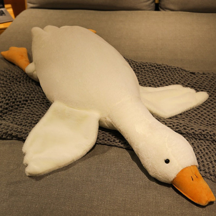 Travesseiro de boneca de ganso branco grande brinquedo de pelúcia para dormir