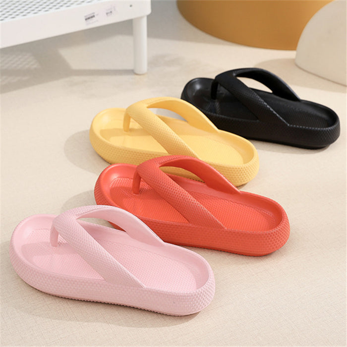 Zapatos con Clip para dedos, zapatillas antideslizantes de Eva, chanclas de suela suave, chanclas de baño con parte inferior gruesa para mujer, verano