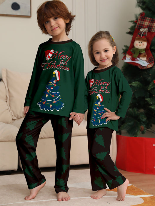 Pigiama homewear a maniche lunghe con stampa albero di Natale