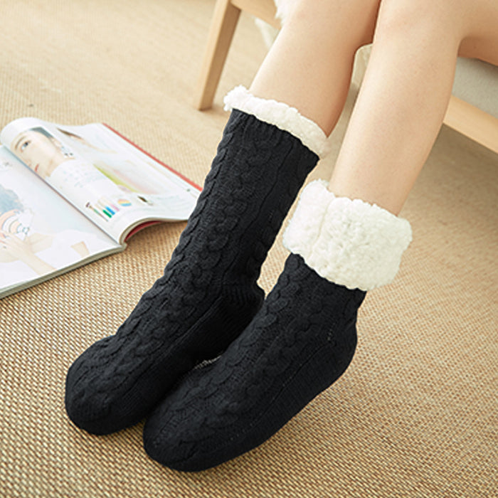 Thickened and velvet silicone non-slip adult floor socks indoor warm foot cover