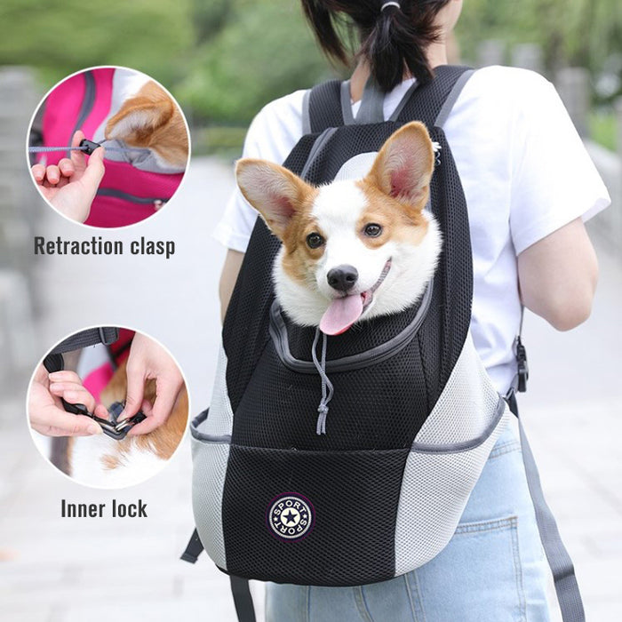 Haustier-Hundeträger, Träger für Hunde, Rucksack aus doppelter Schulter, tragbare Reise-Außen-Tragetasche