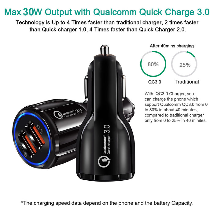 Car Charger 6.0A Light Usb Car Charger Fast Charging Mobile Phone Charger Car