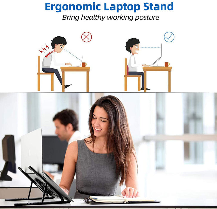 Laptop-Halter Klappbarer Laptop-Ständer Tragbarer Computer-Laptop-Schreibtisch Einstellbarer ABS 6-Stufen-Winkel Einstellbare Höhe Laptop-Tisch