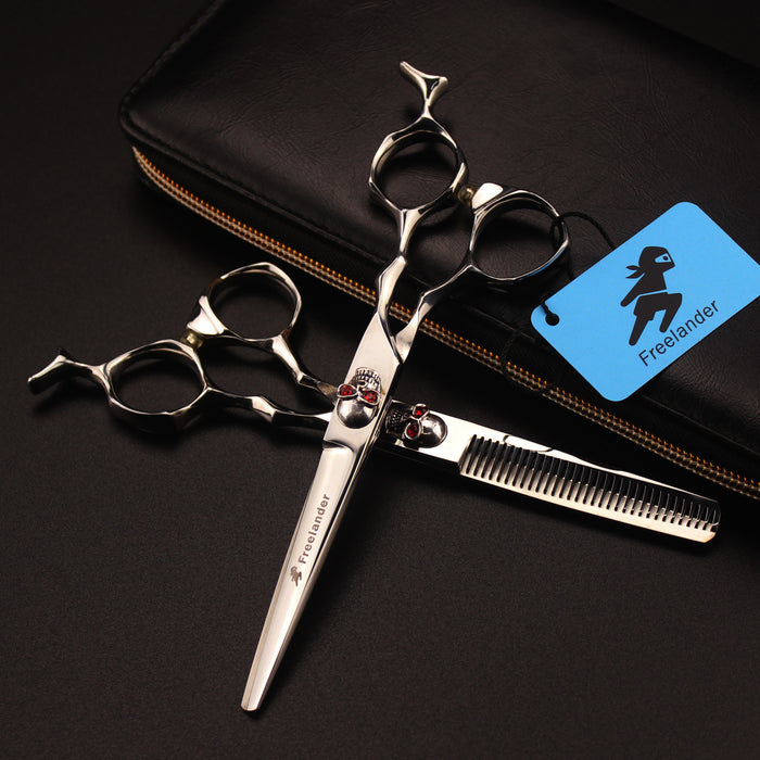 Silver skull beauty salon cutting tools