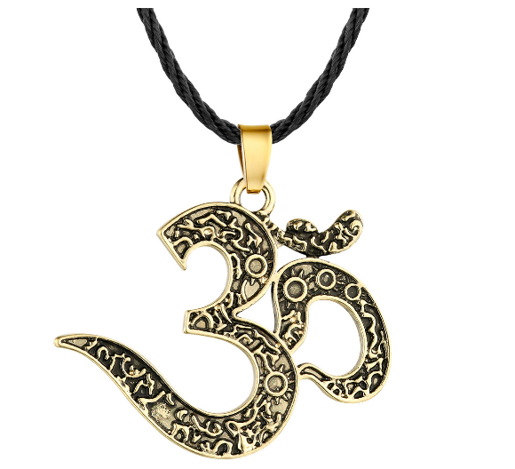 OM Necklace Ohm Jewelry OM Charm Yoga Jewelry Women Silver Ethnic Necklace Meditation Yoga Jewelry Bijoux Femme