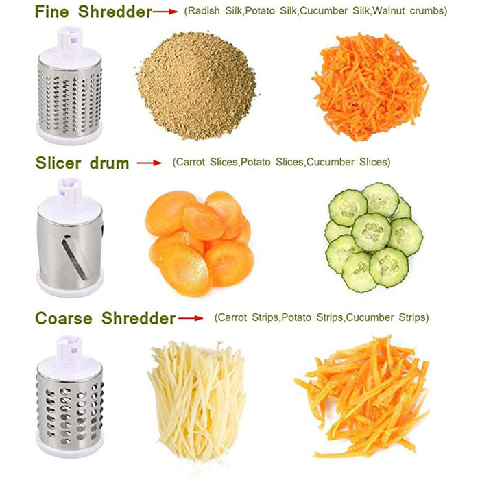 Küchenrolle Gemüseschneider Vertikaler Gemüseschneider Rotationsreibe Schneidemaschine für Obst, Gemüse und Nüsse