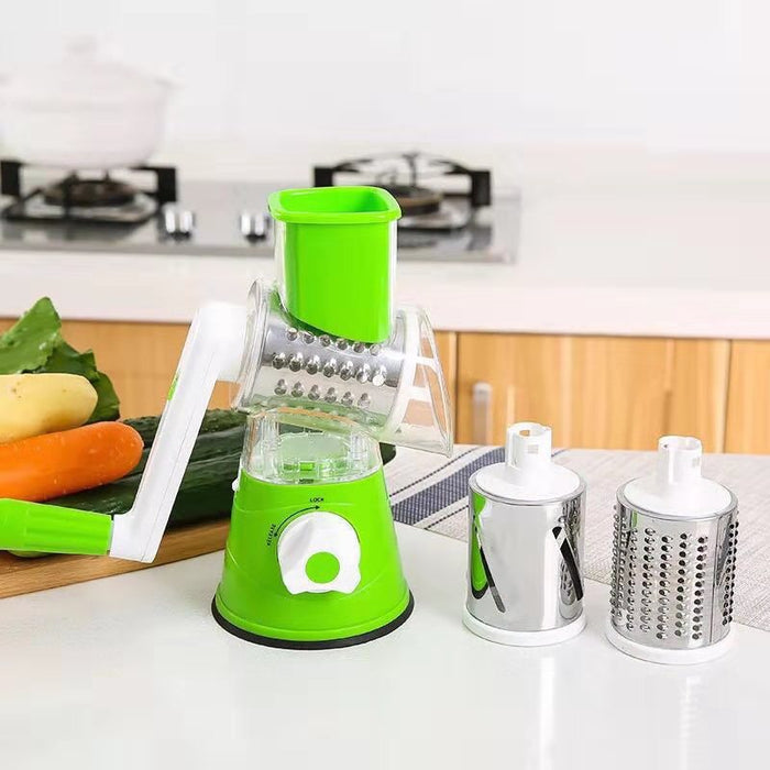 Küchenrolle Gemüseschneider Vertikaler Gemüseschneider Rotationsreibe Schneidemaschine für Obst, Gemüse und Nüsse