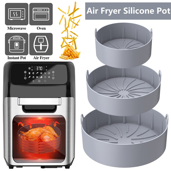 Air Fryer Silicone Pot with Handle Reusable Air Fryer Liner Heat