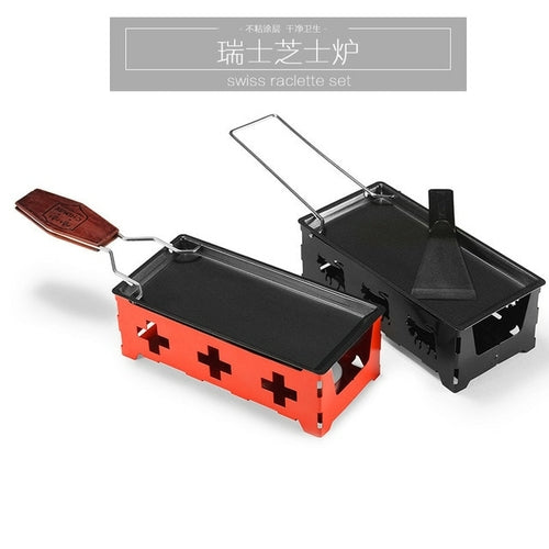 Metal carbon steel mini cheese raclette candles with non-stick coating