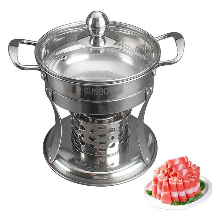 Portable Hot Pot Stove with Pot Stainless Steel Shabu Hot Pot with