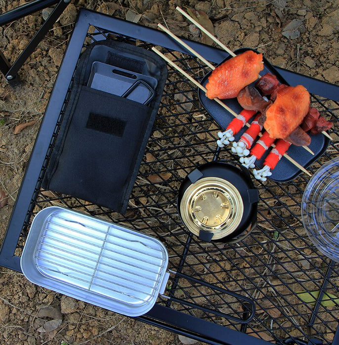 Portable Non-Stick Grill Pan Bbq Griddle Plate Roasting Pot with