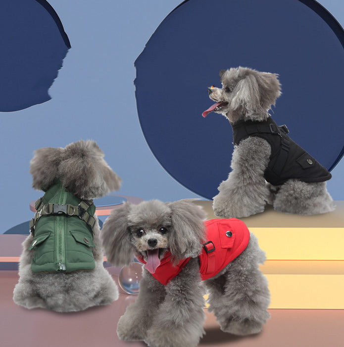 Pet Winter Cotton Dog Clothes Zipper Jacket Dog Accessories
