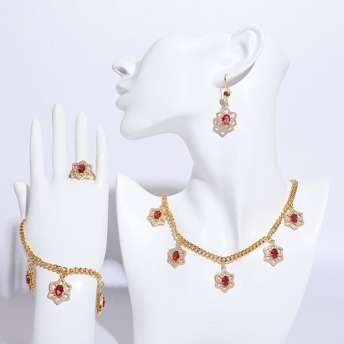 Fashion Jewelry Flower Shape Jewelry Gift Sets Luxury Wedding Jewelry Set for Women